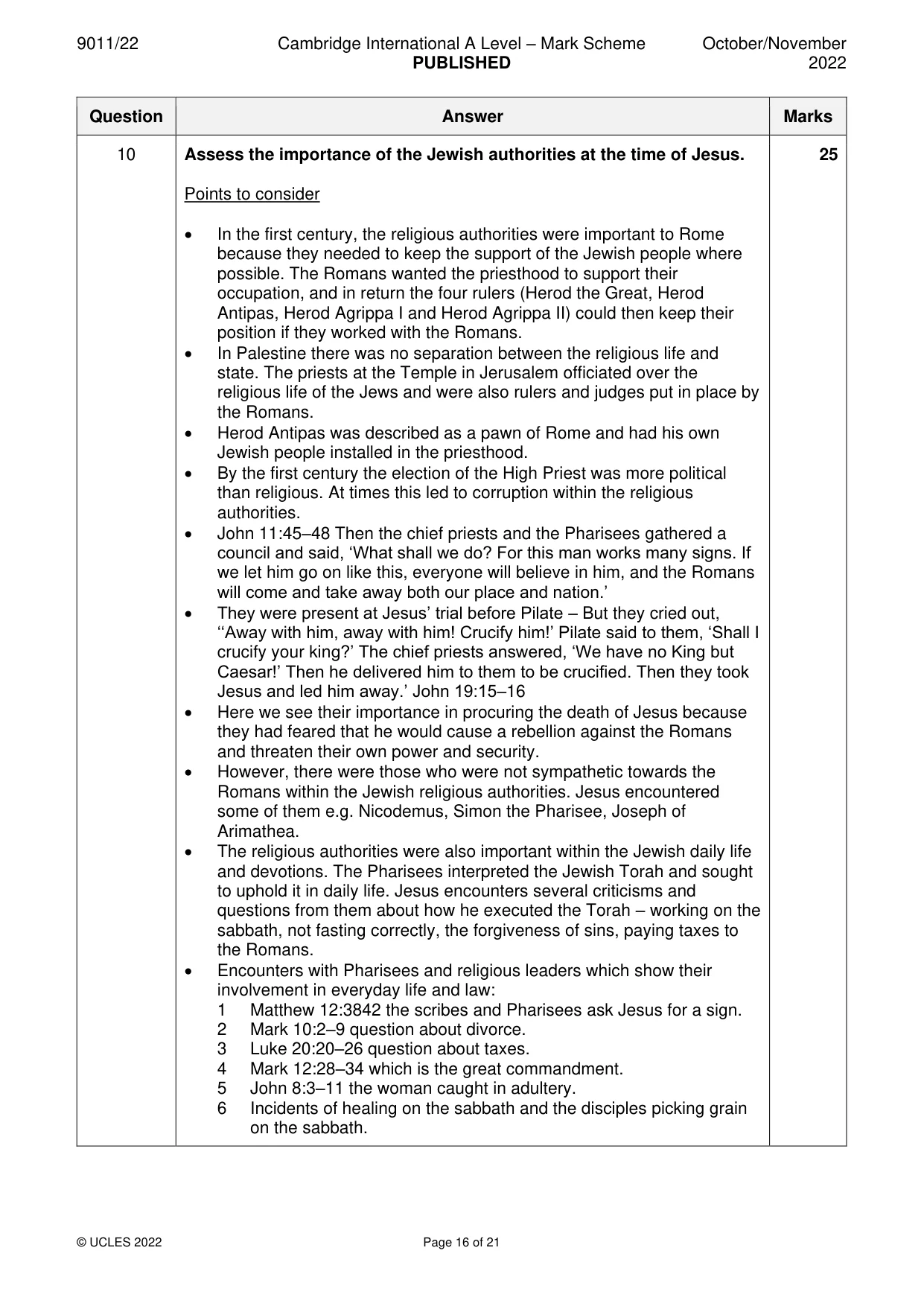 Mark scheme, page 16 of 21
