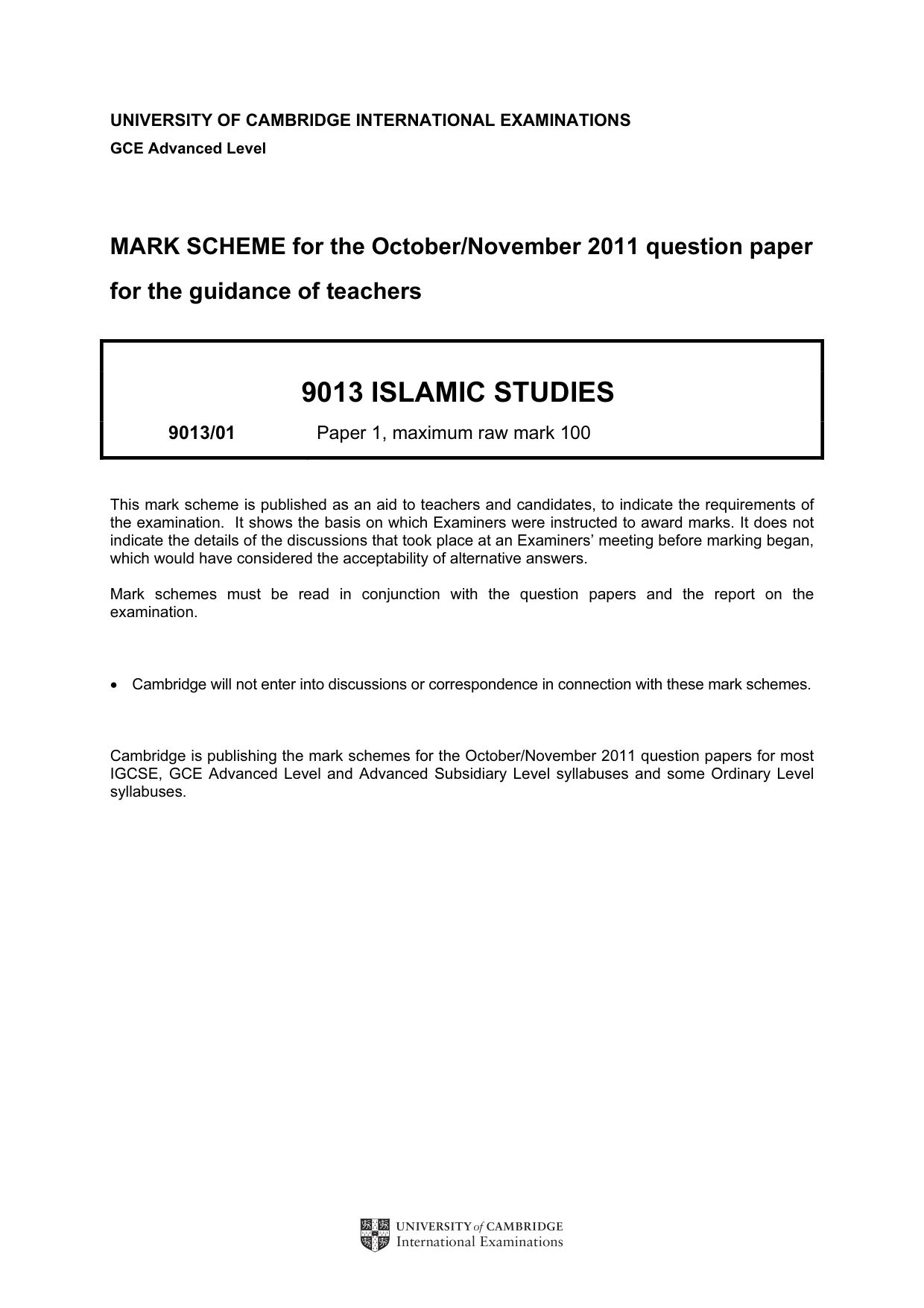 Mark scheme, page 1 of 8