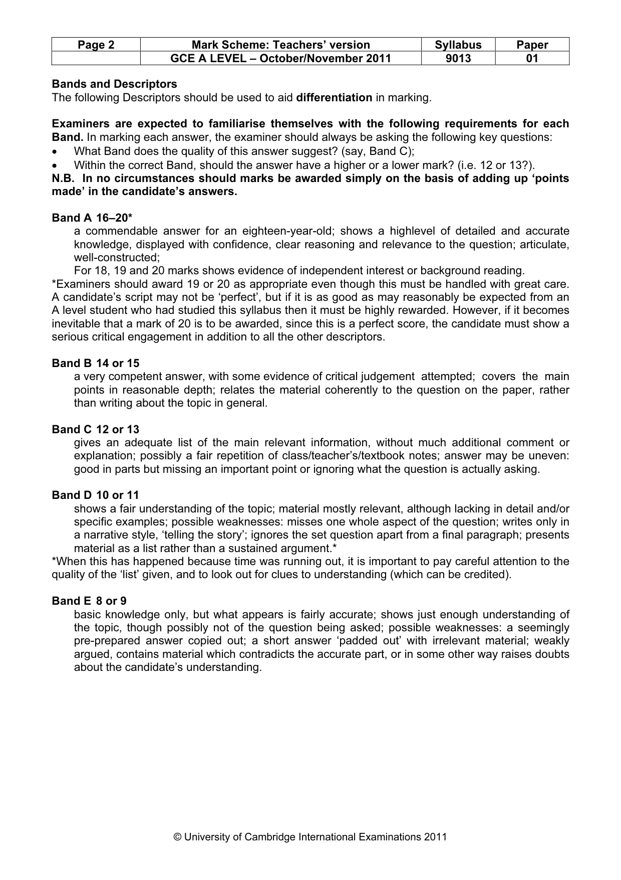 Mark scheme, page 2 of 8
