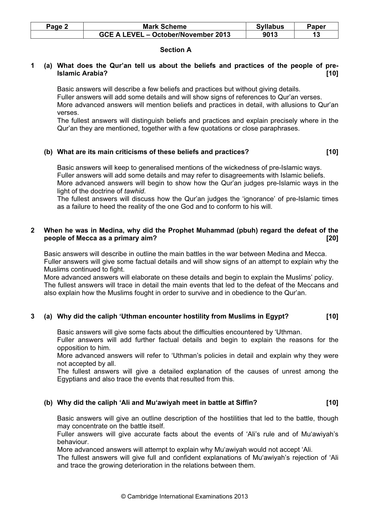 Mark scheme, page 2 of 6