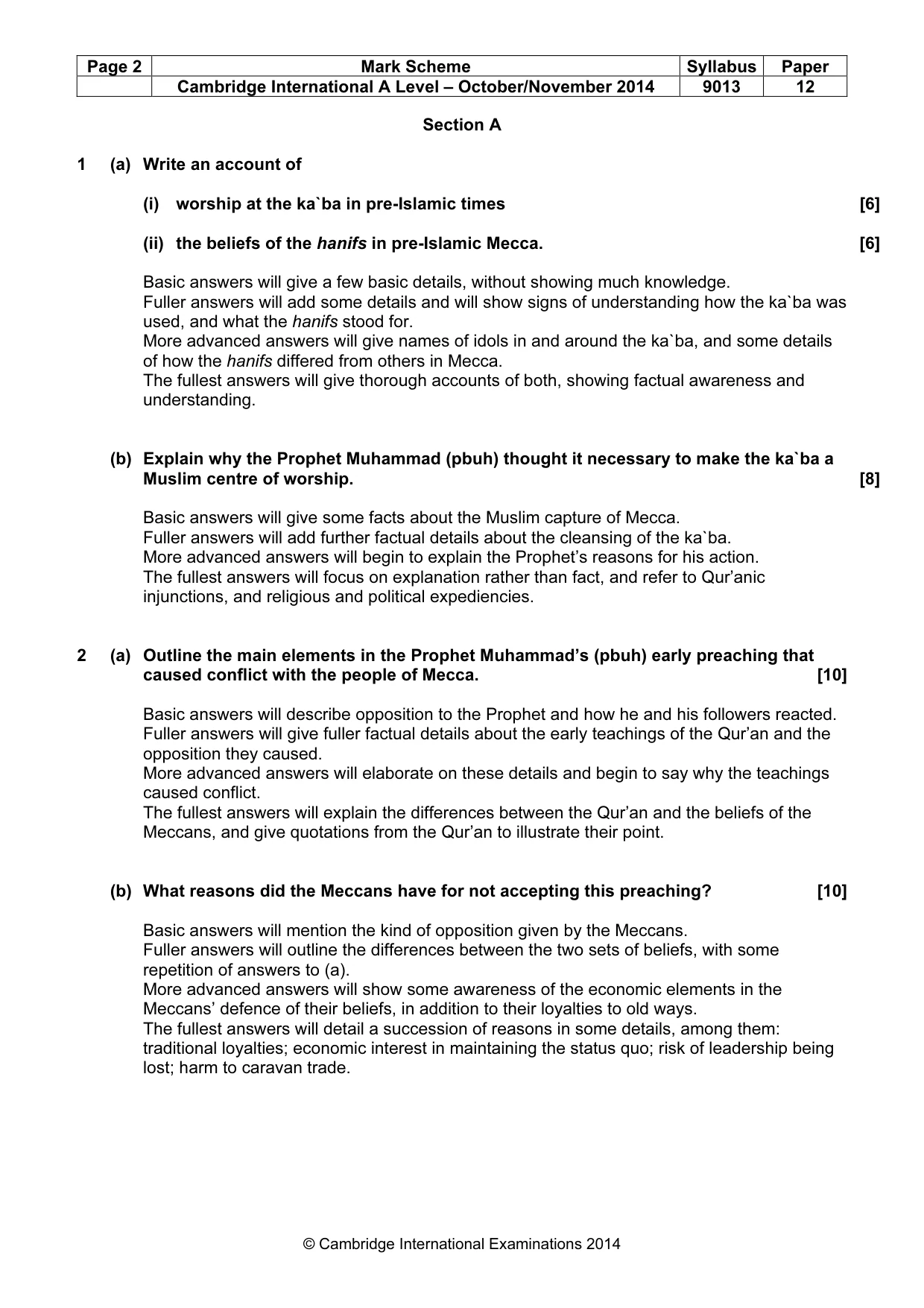 Mark scheme, page 2 of 7