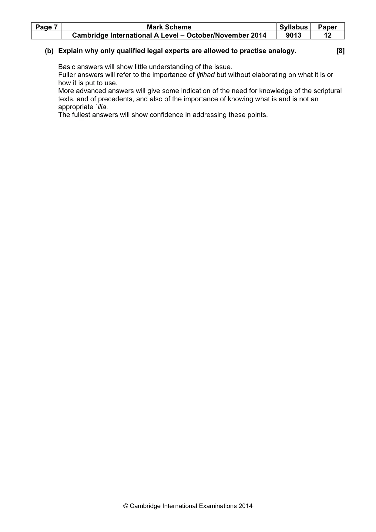 Mark scheme, page 7 of 7