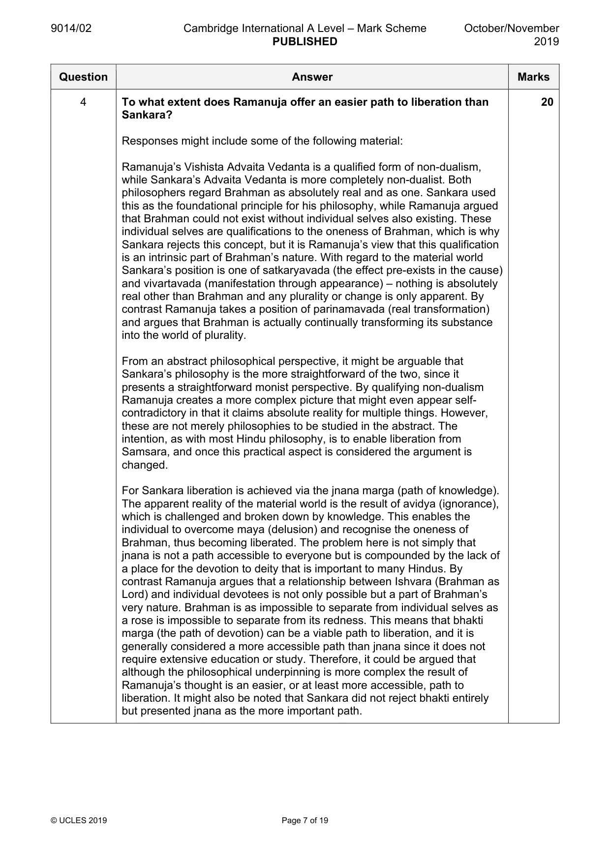Mark scheme, page 7 of 19
