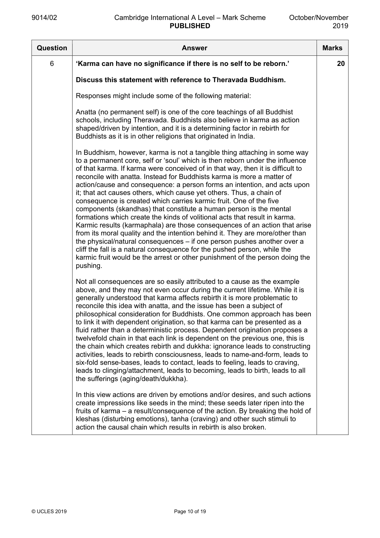 Mark scheme, page 10 of 19
