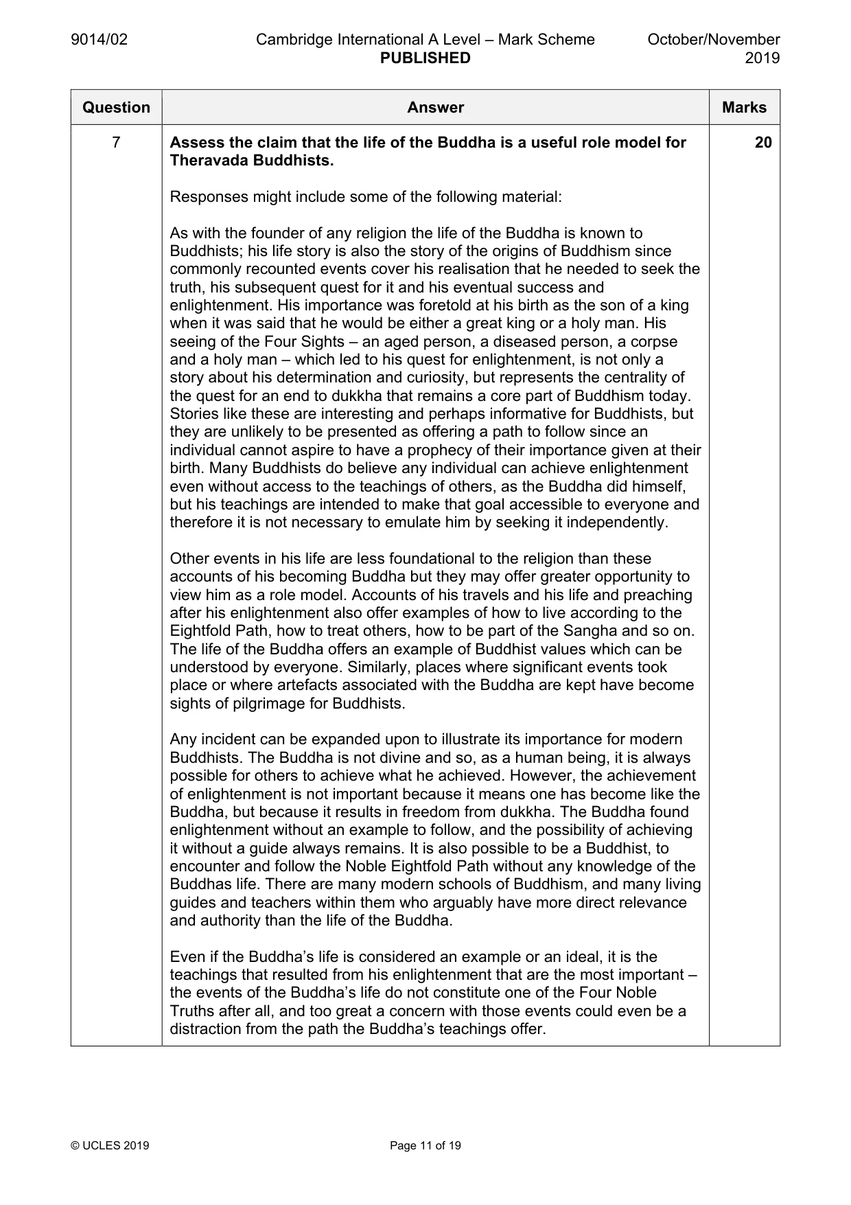Mark scheme, page 11 of 19