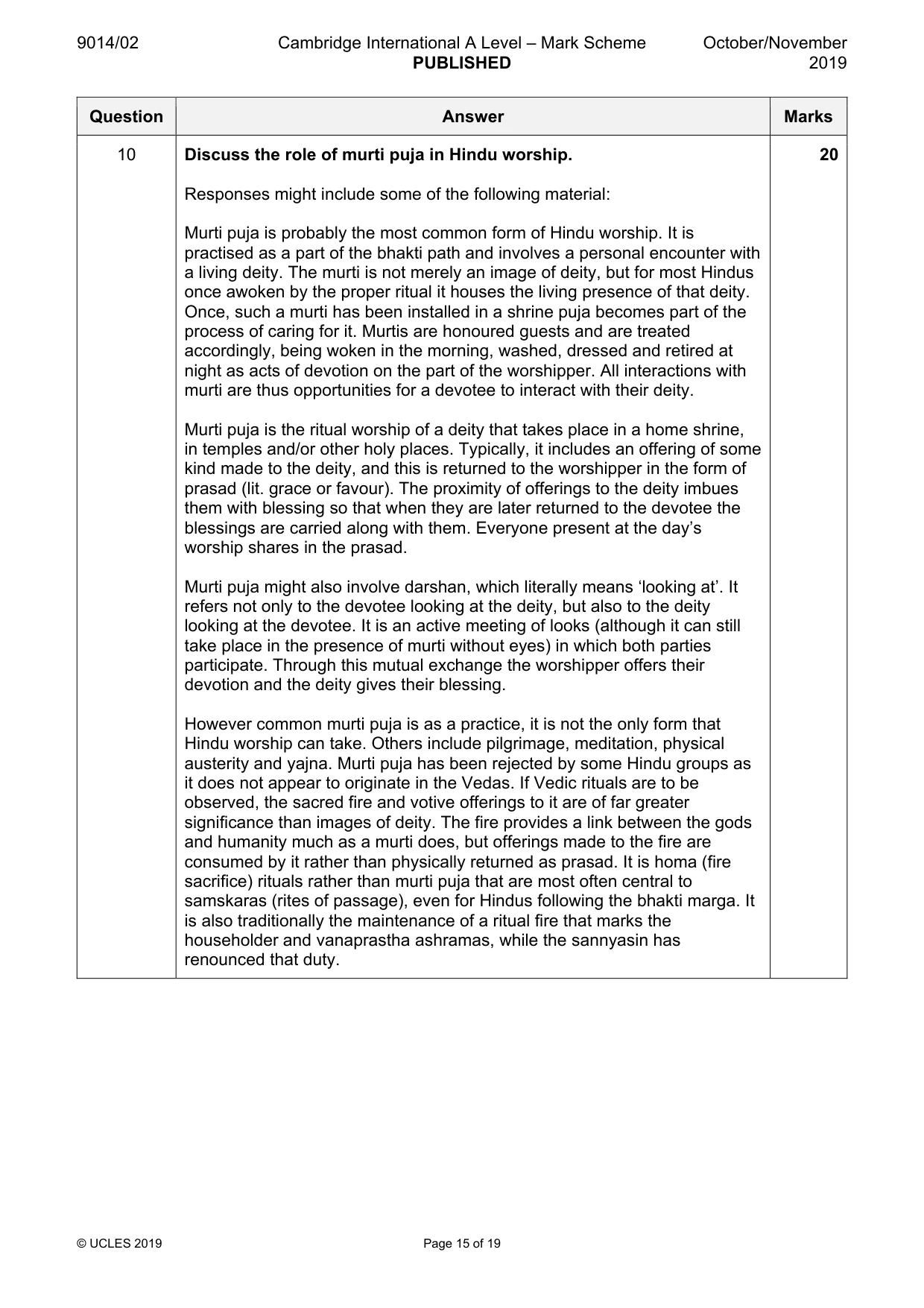 Mark scheme, page 15 of 19