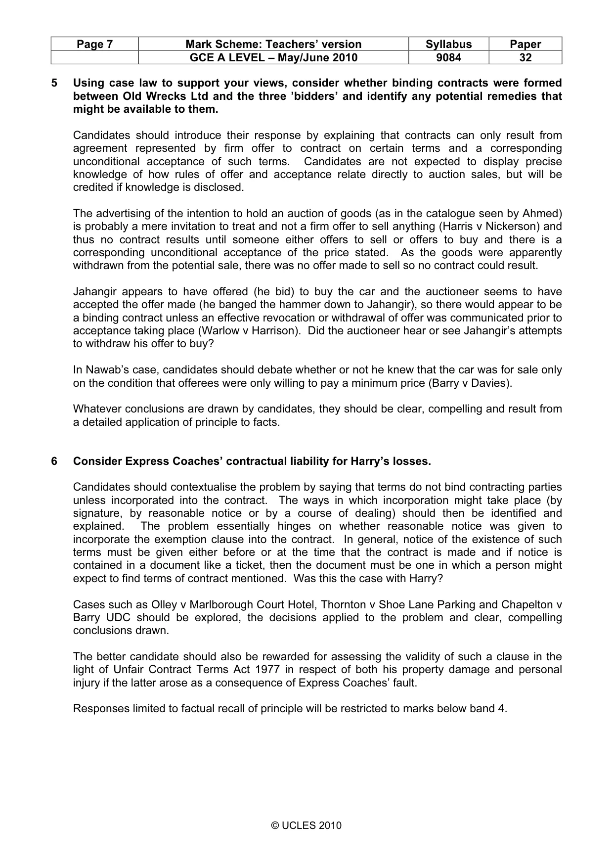 Mark scheme, page 7 of 7