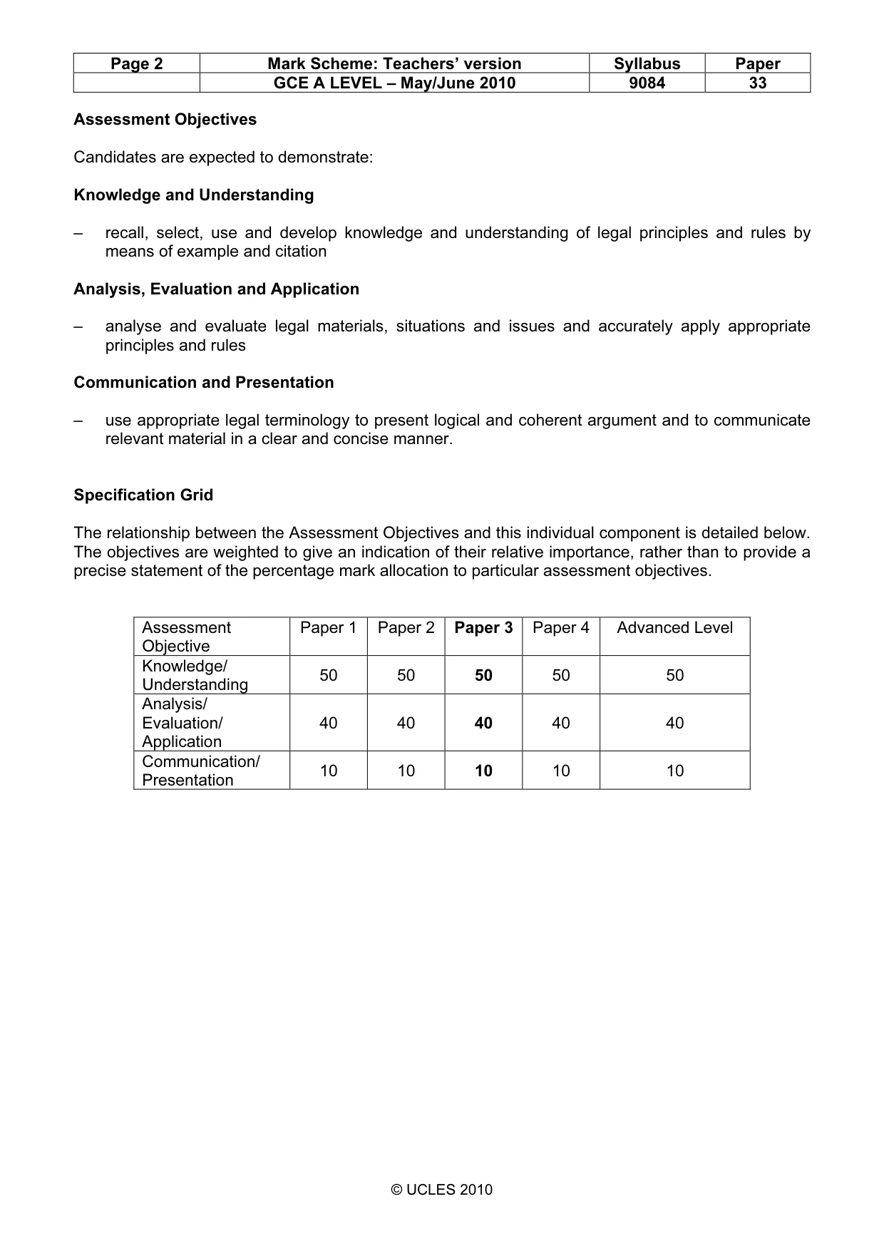 Mark scheme, page 2 of 8