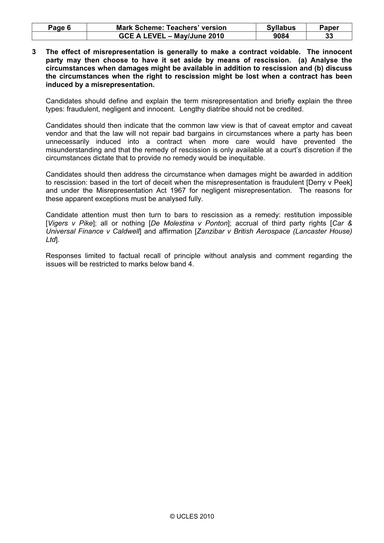 Mark scheme, page 6 of 8