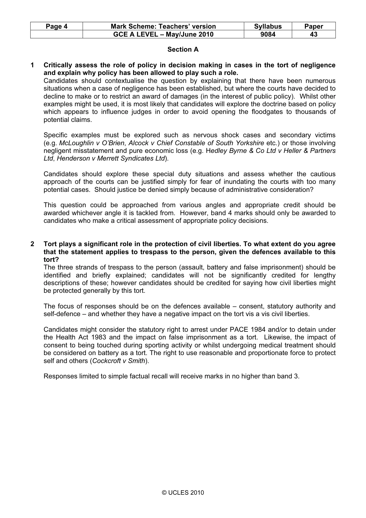 Mark scheme, page 4 of 7