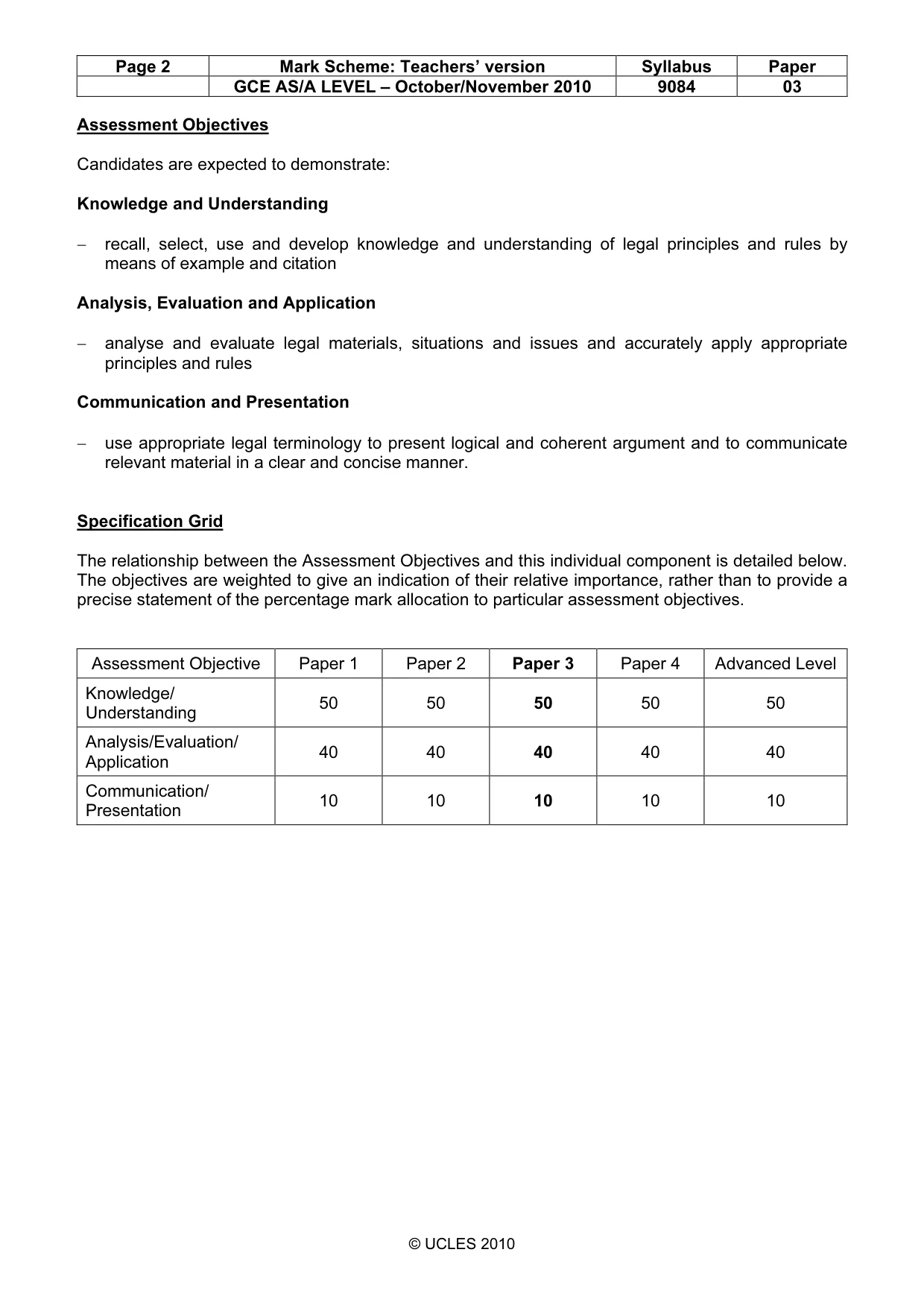 Mark scheme, page 2 of 7