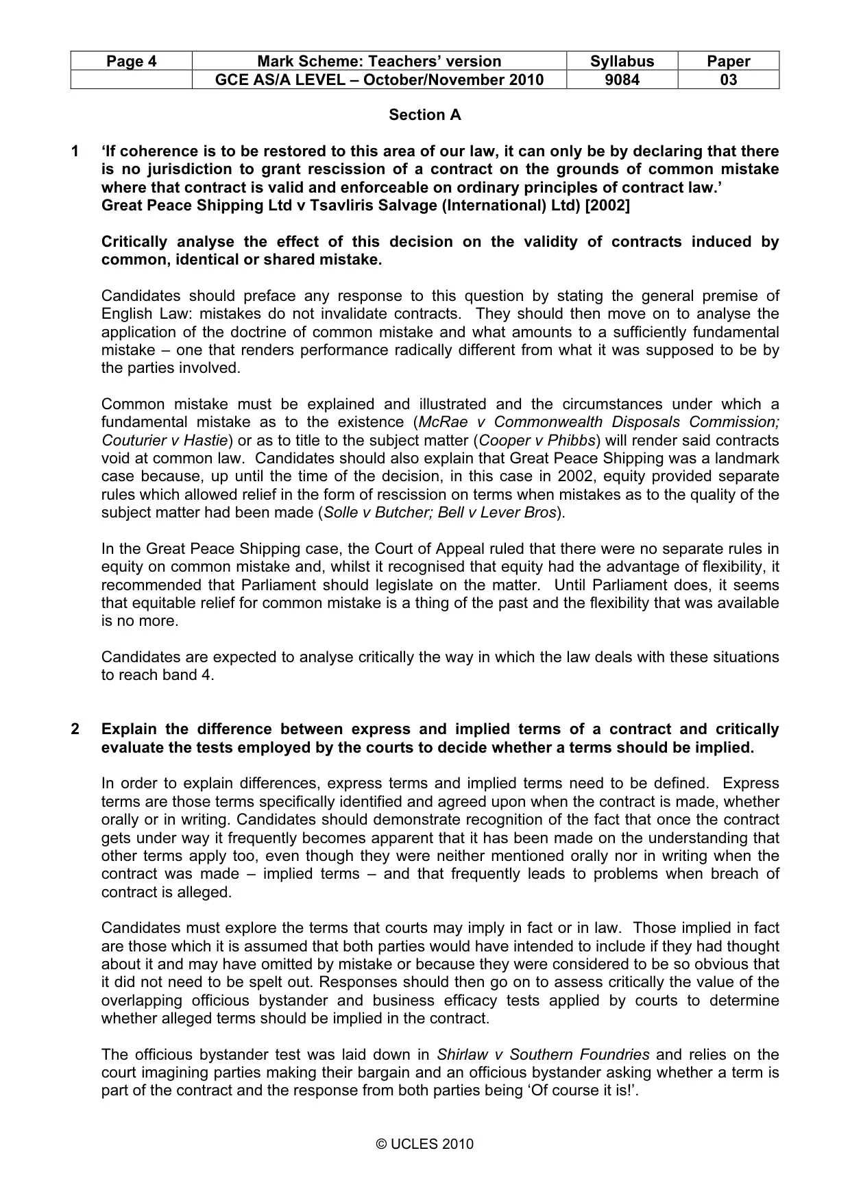 Mark scheme, page 4 of 7