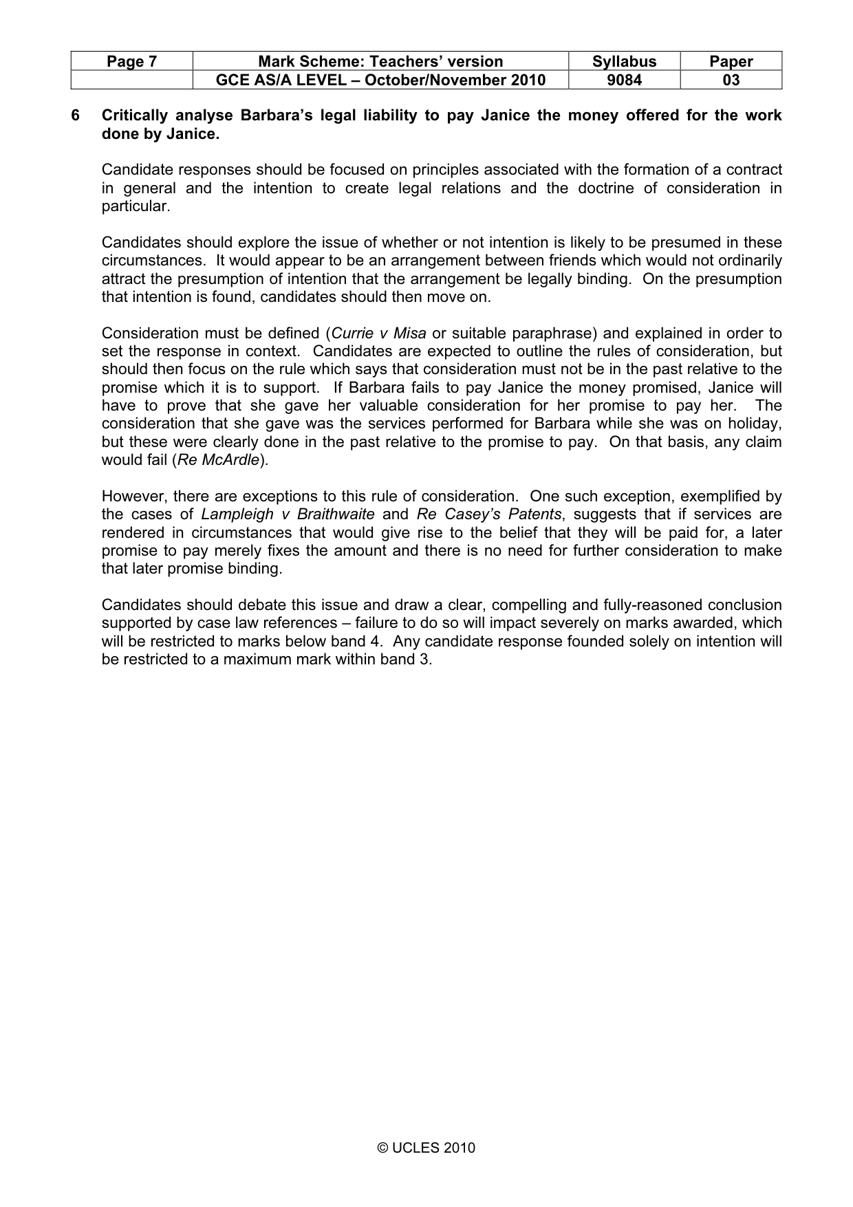 Mark scheme, page 7 of 7