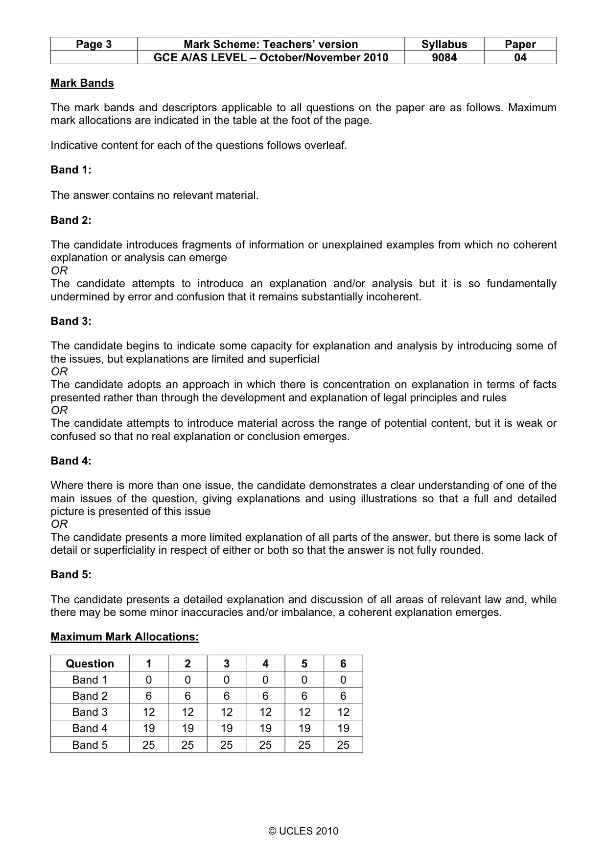 Mark scheme, page 3 of 7