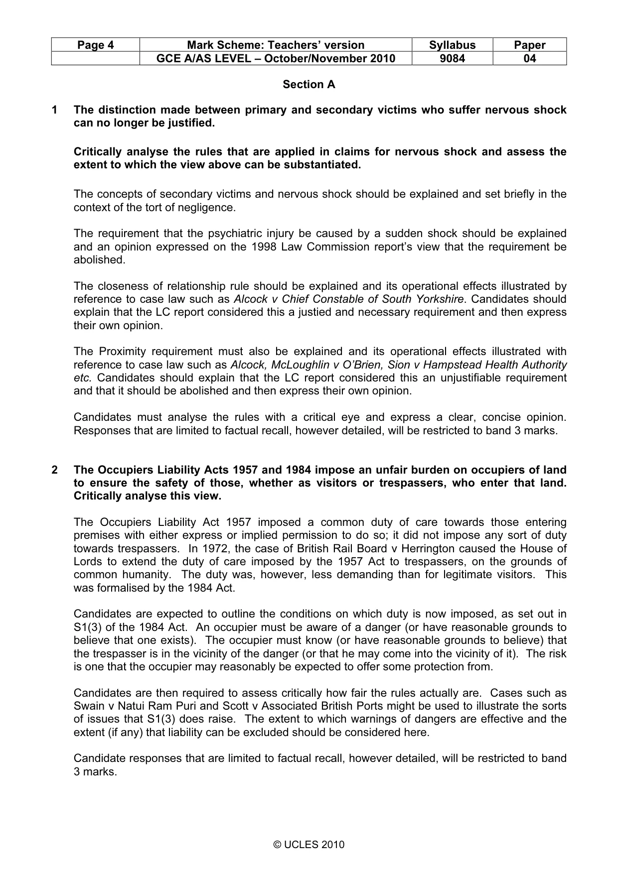 Mark scheme, page 4 of 7