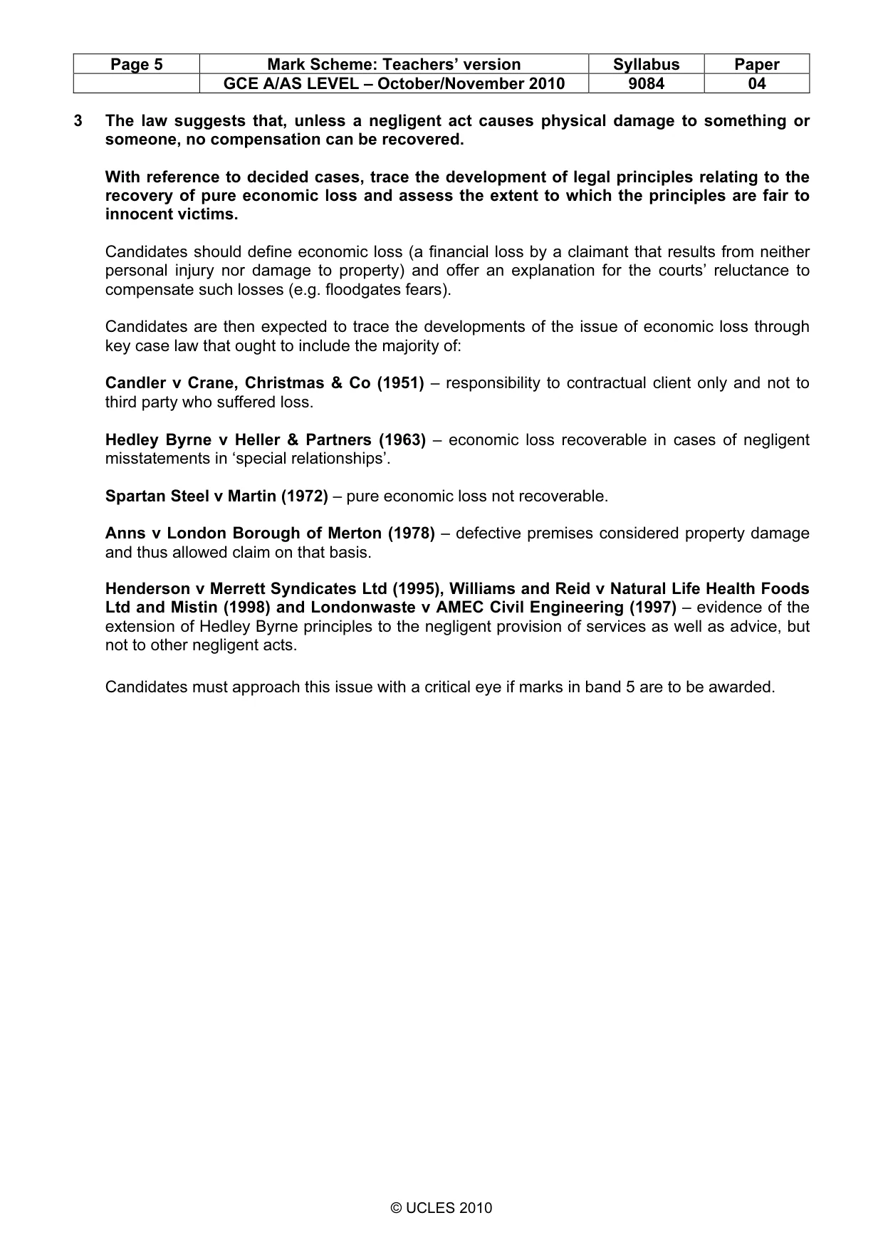 Mark scheme, page 5 of 7