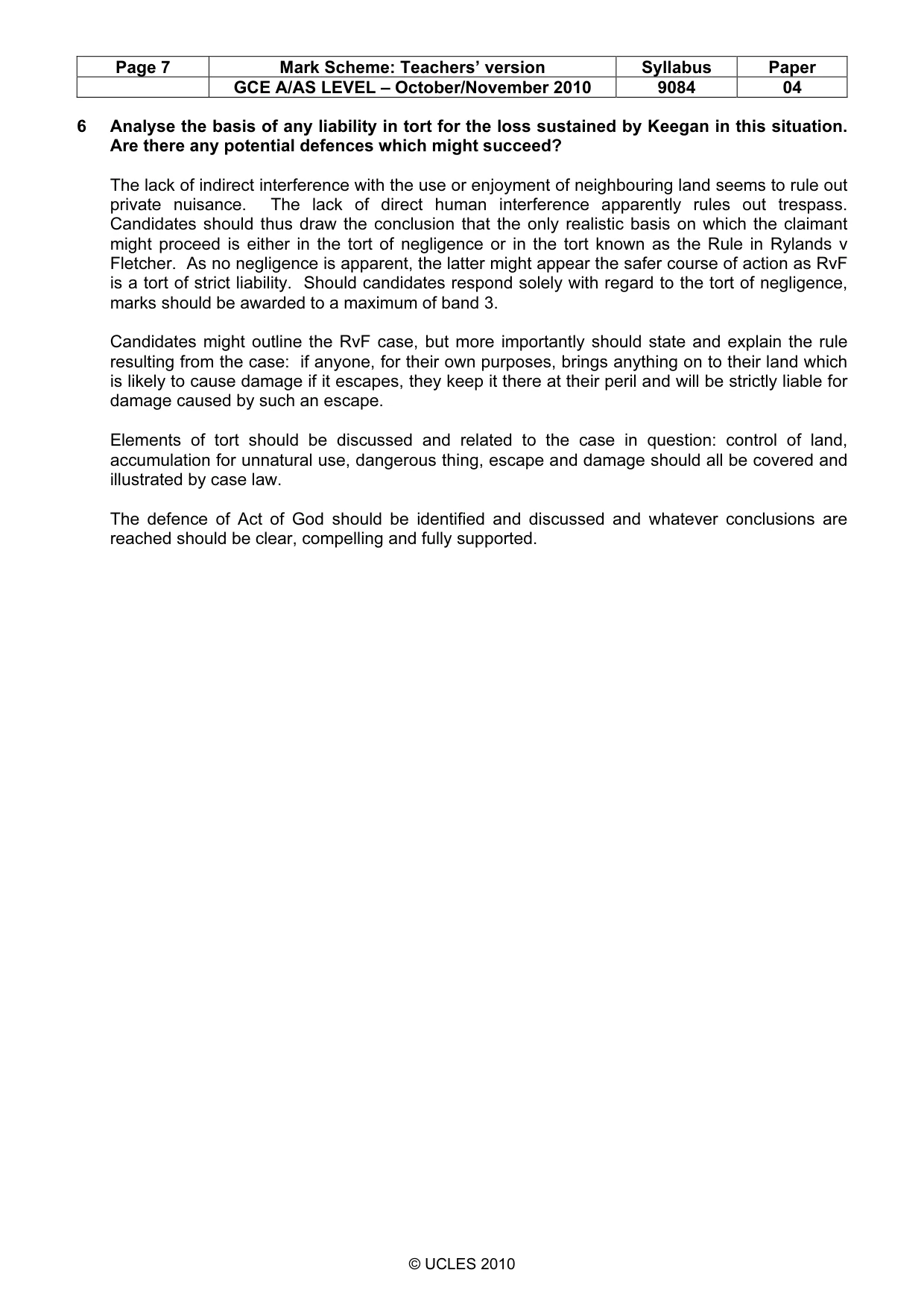 Mark scheme, page 7 of 7