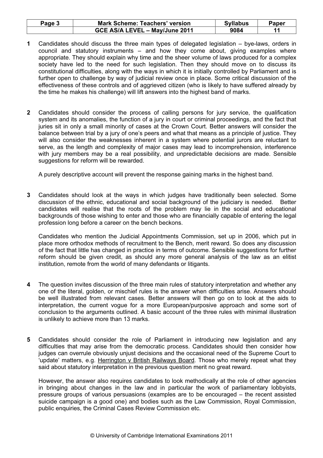 Mark scheme, page 3 of 4