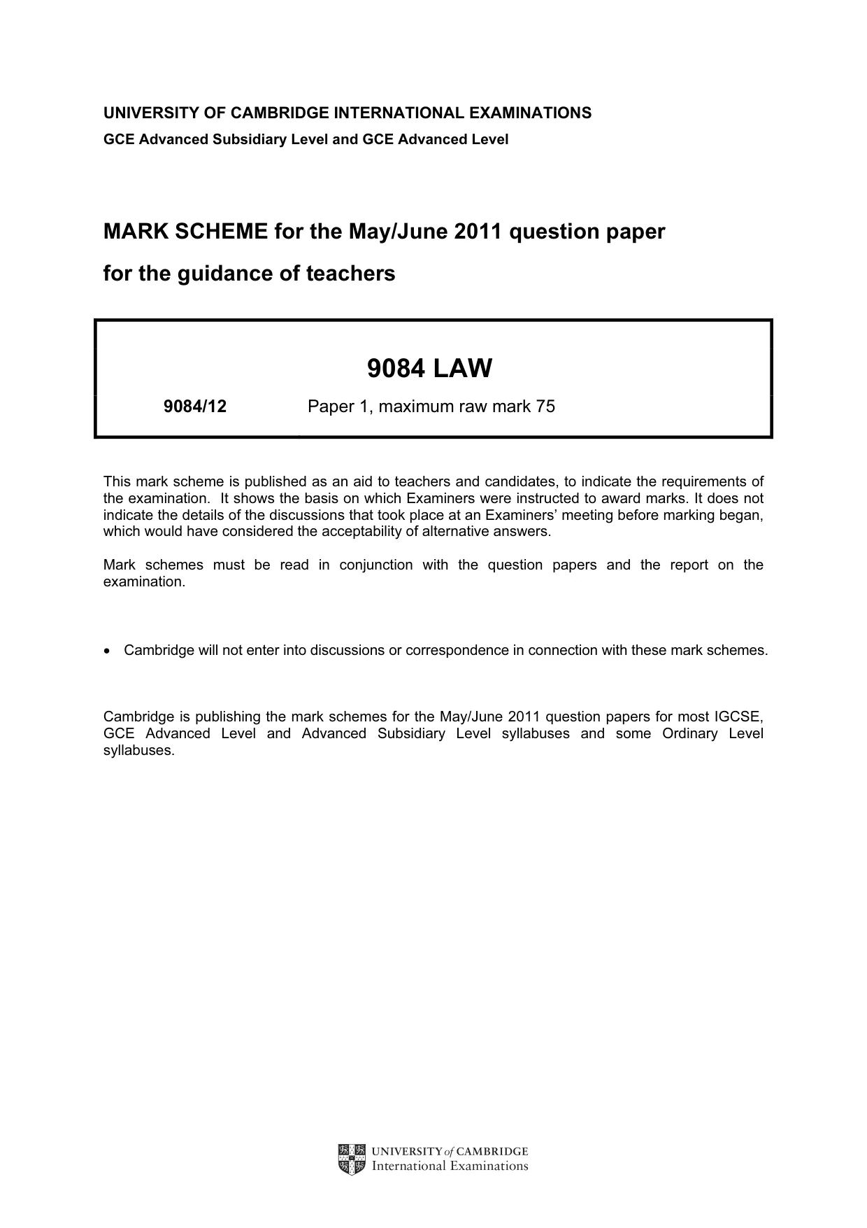 Mark scheme, page 1 of 4