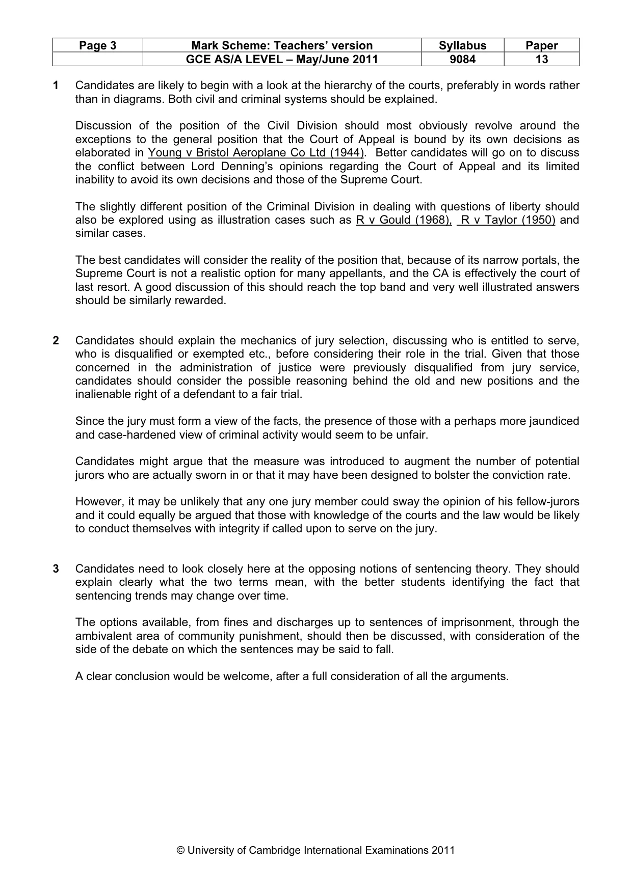Mark scheme, page 3 of 4