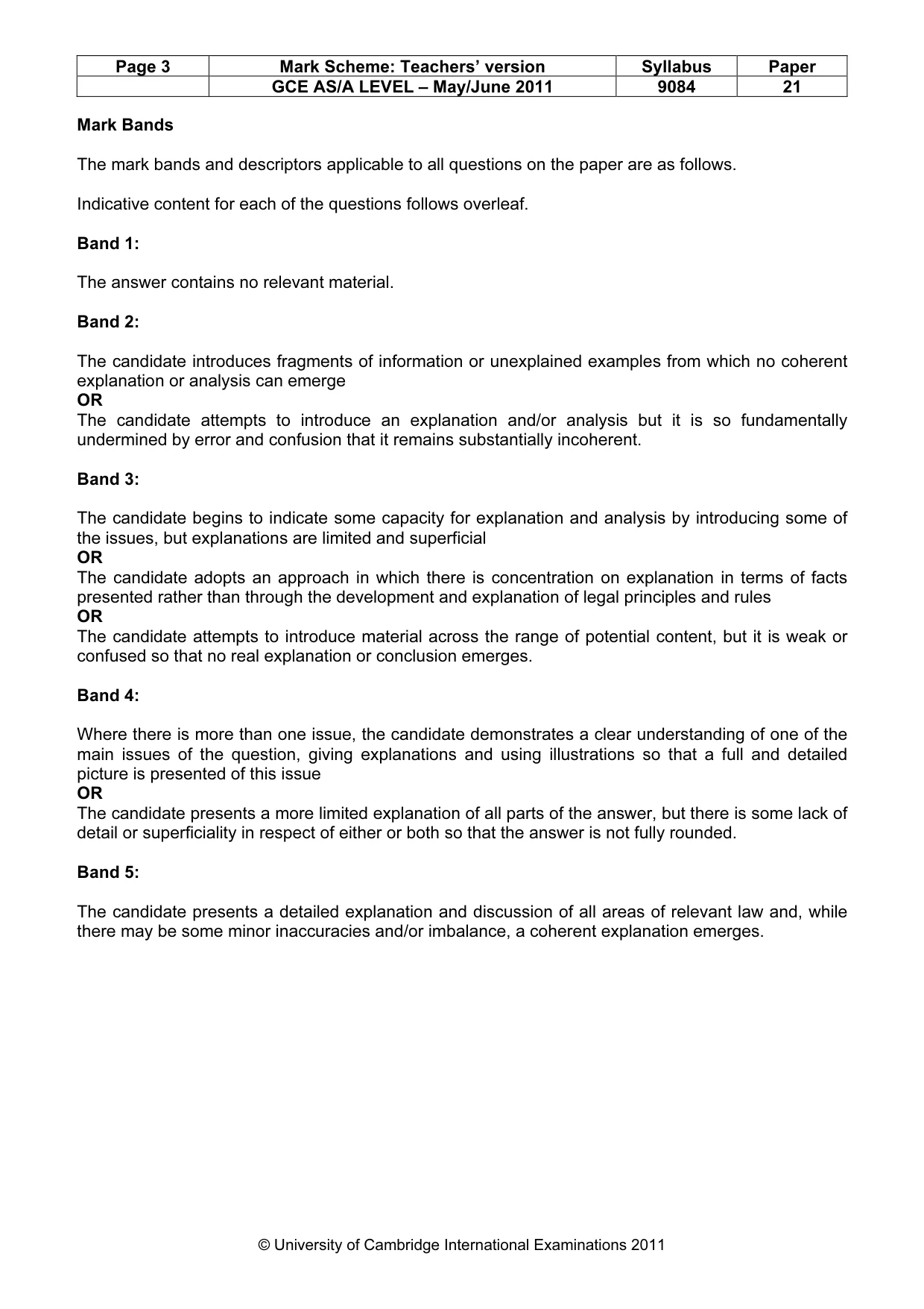 Mark scheme, page 3 of 7
