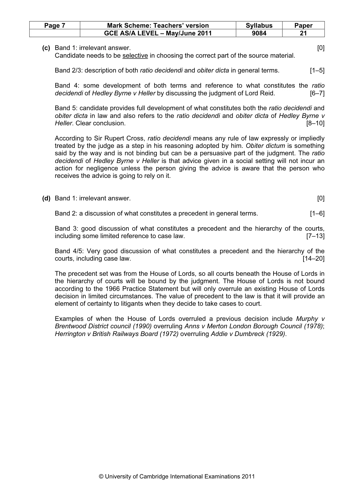 Mark scheme, page 7 of 7