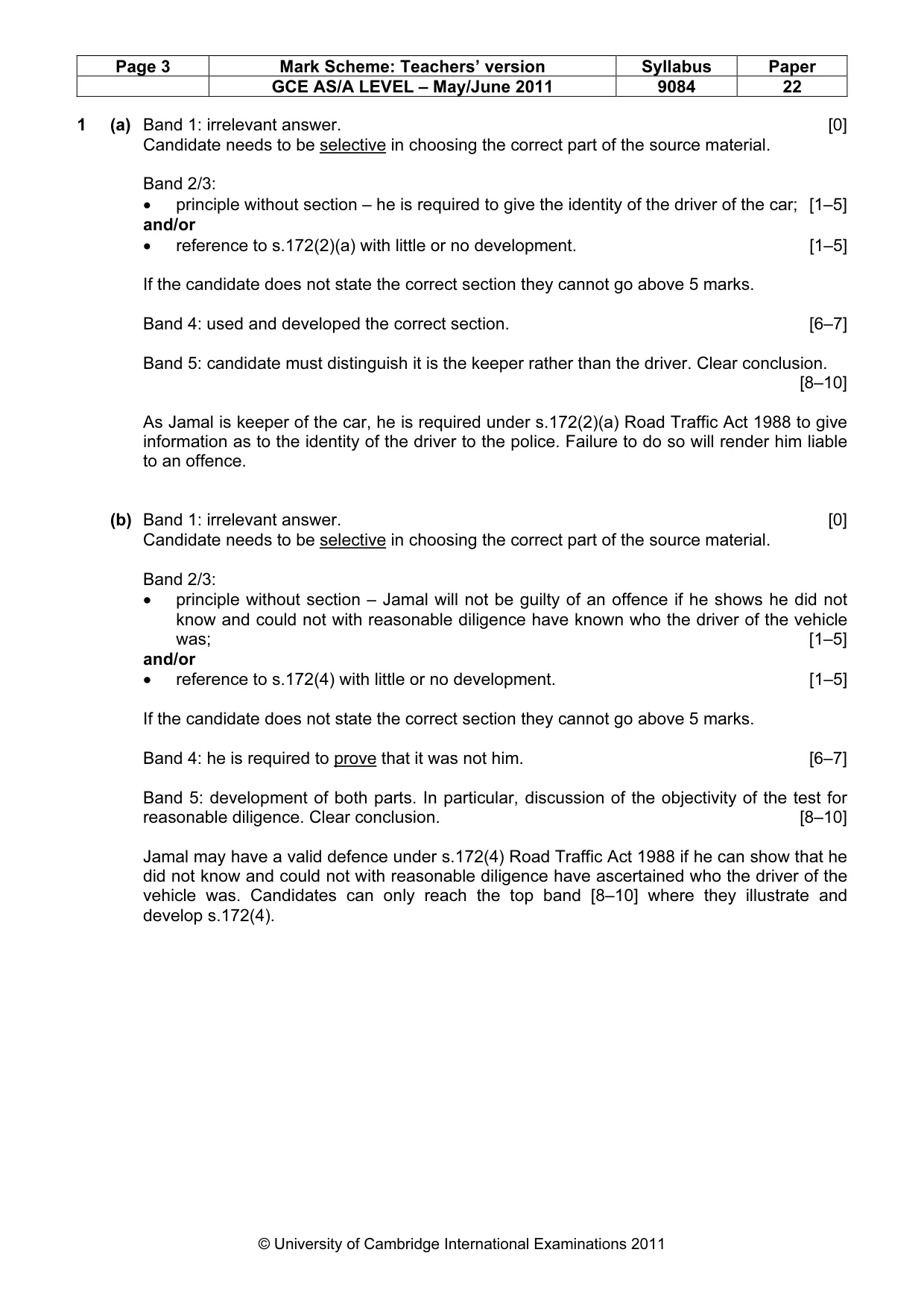 Mark scheme, page 3 of 6