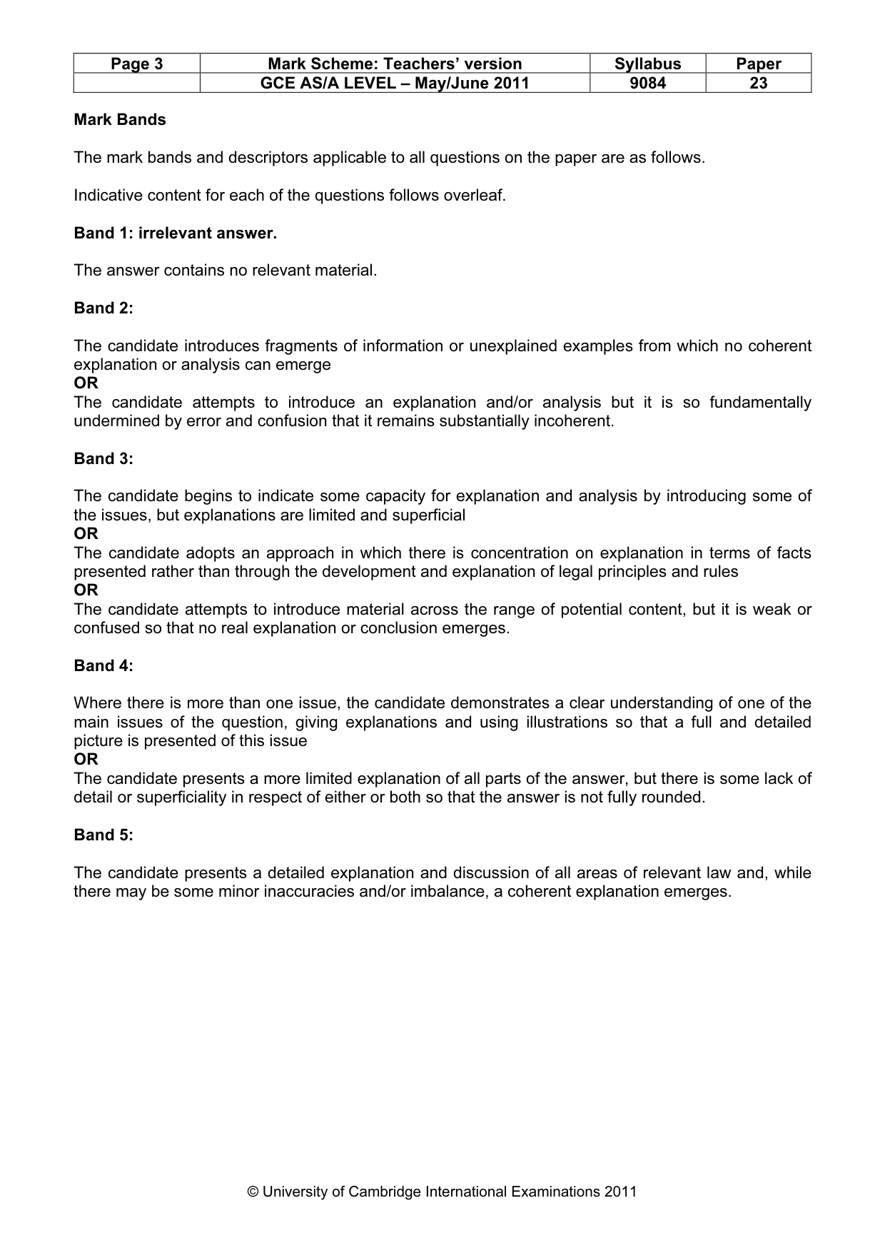 Mark scheme, page 3 of 7