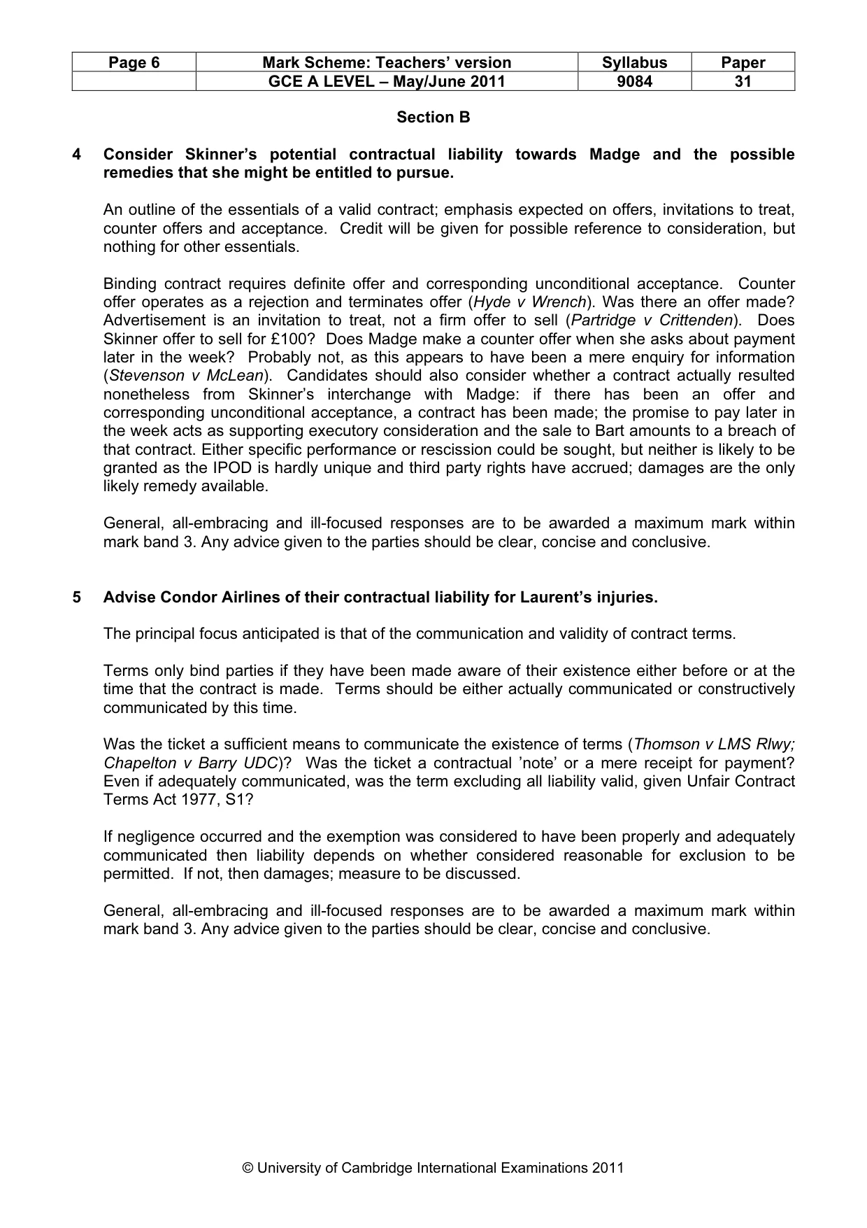 Mark scheme, page 6 of 7