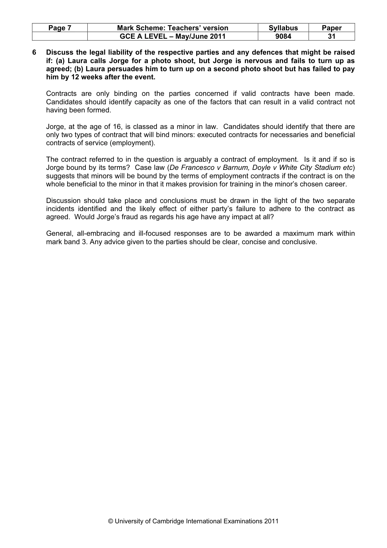 Mark scheme, page 7 of 7