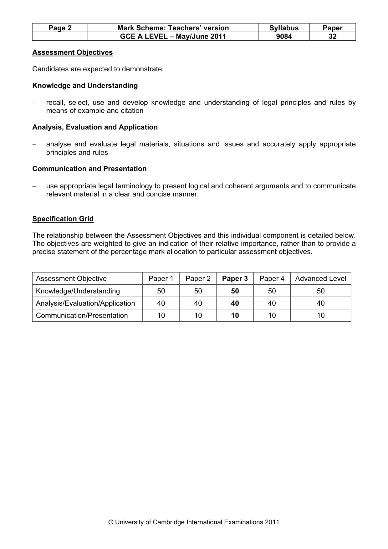 Mark scheme, page 2 of 7