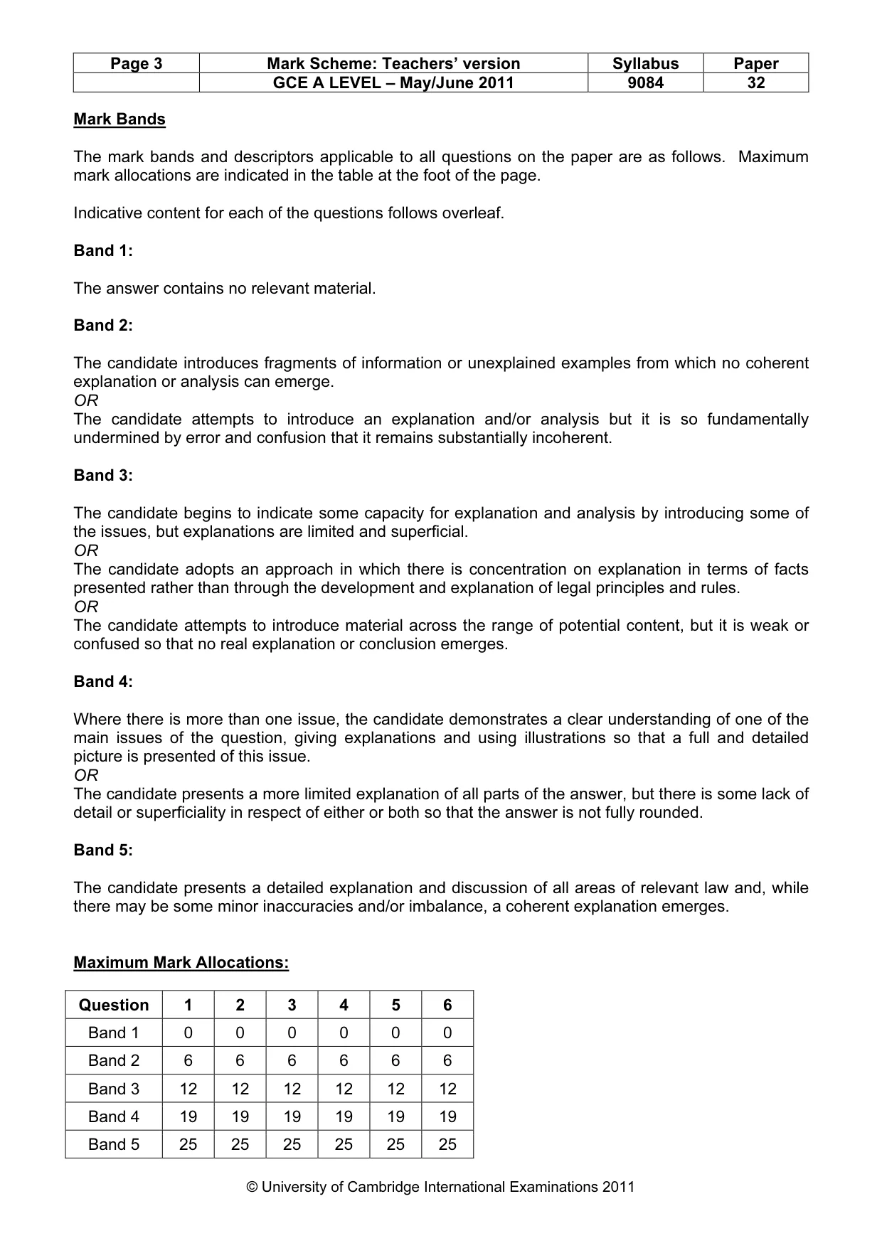 Mark scheme, page 3 of 7