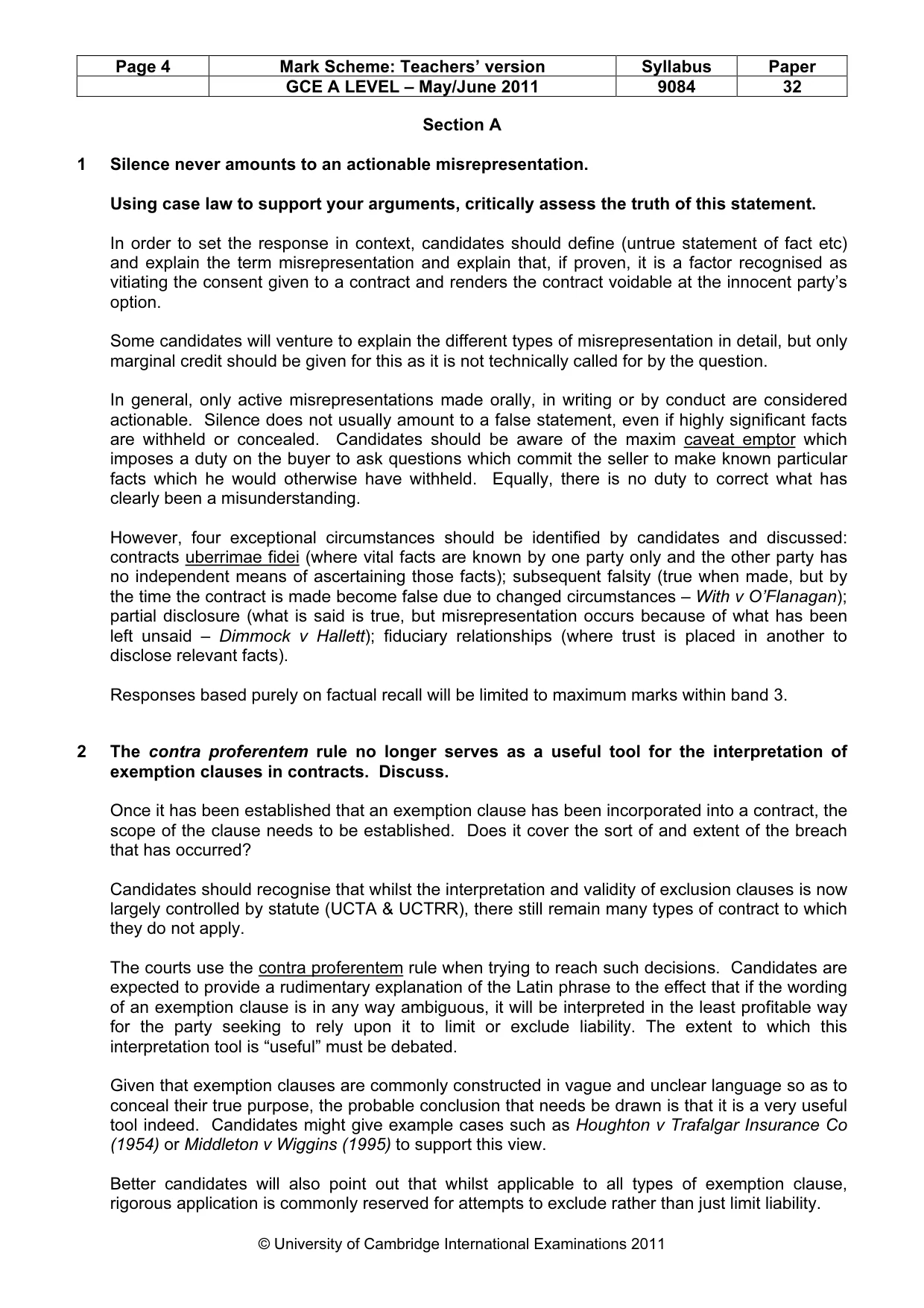 Mark scheme, page 4 of 7