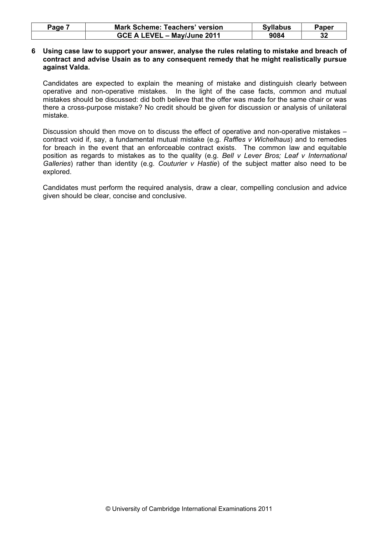 Mark scheme, page 7 of 7