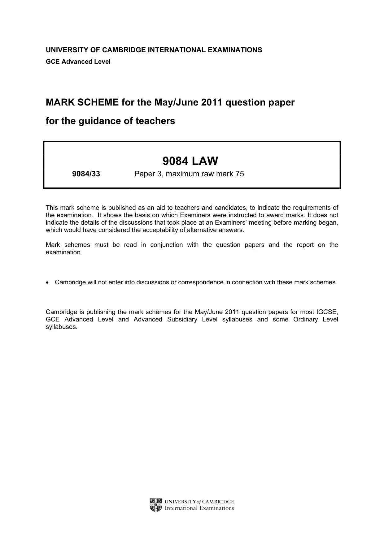 Mark scheme, page 1 of 7