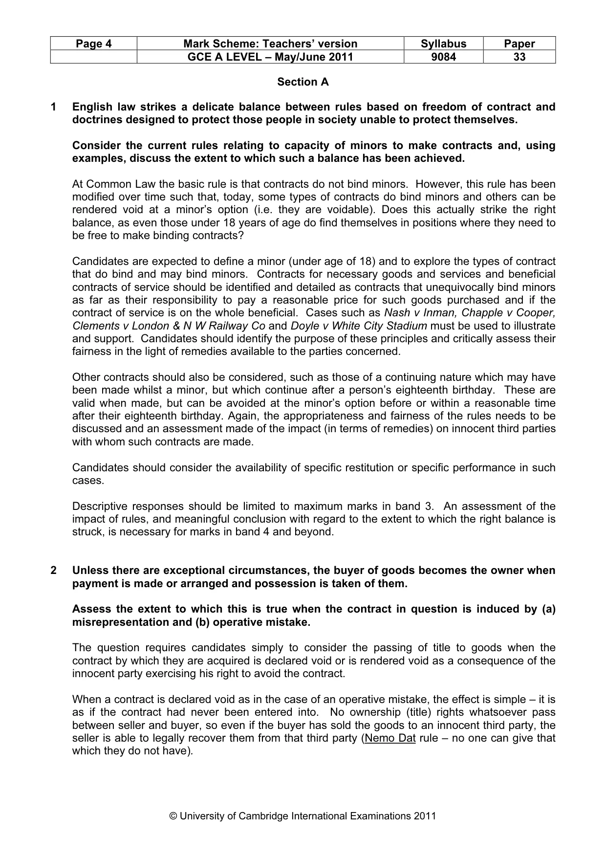 Mark scheme, page 4 of 7