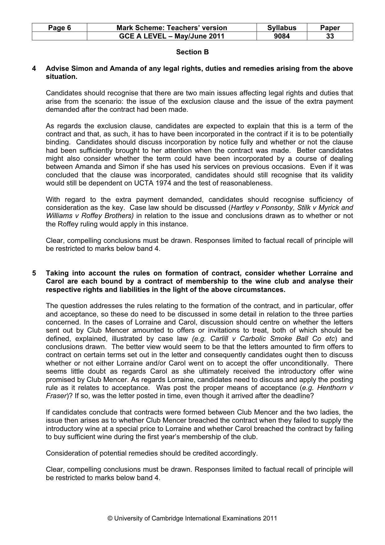 Mark scheme, page 6 of 7