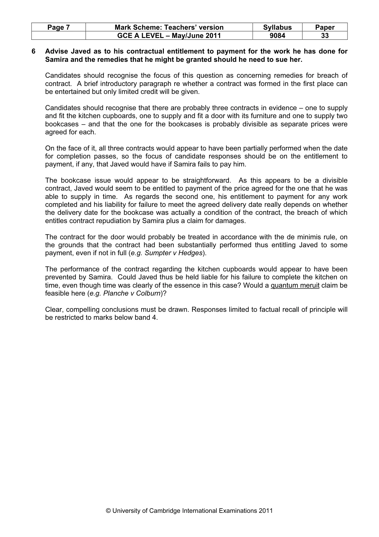 Mark scheme, page 7 of 7