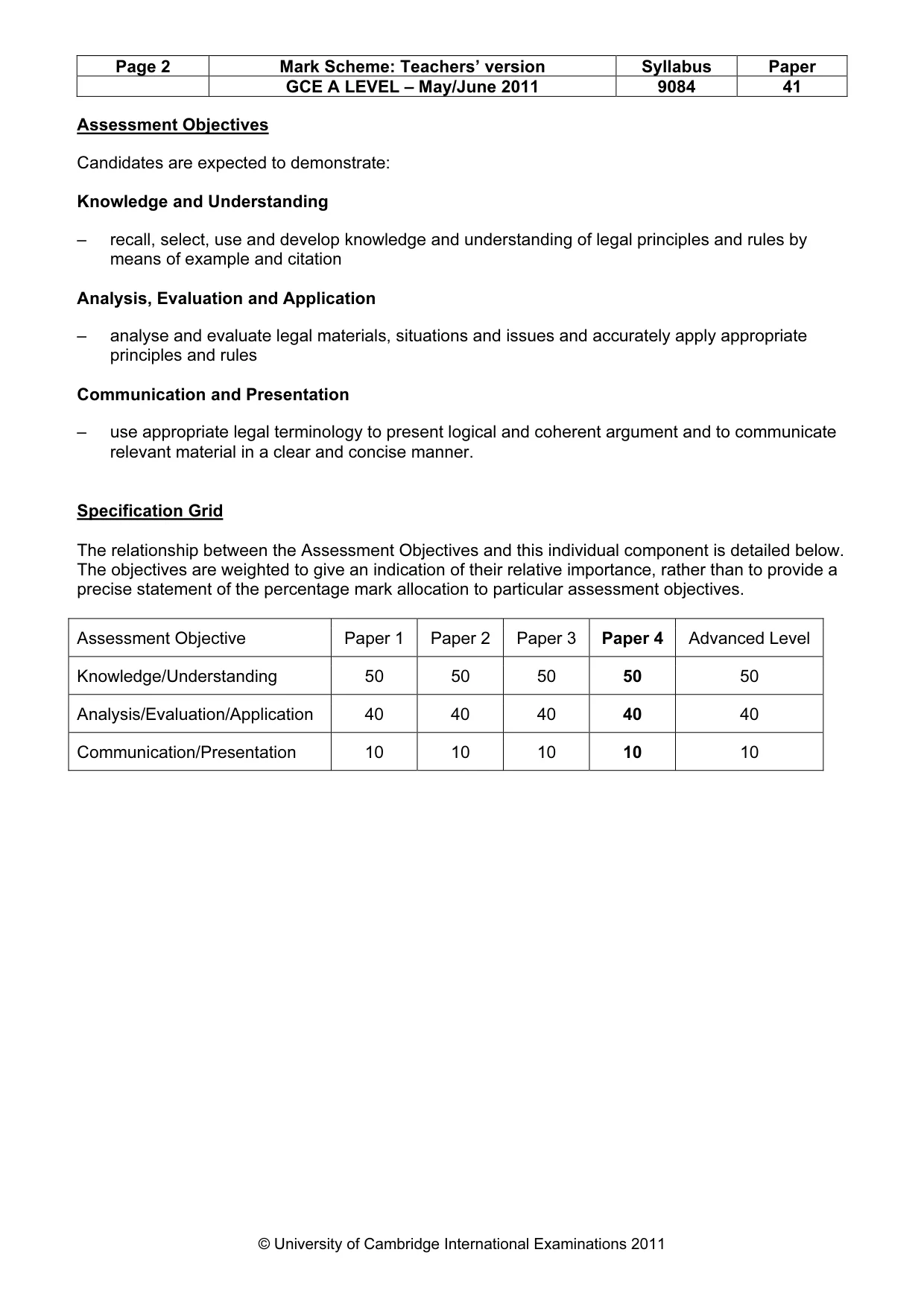 Mark scheme, page 2 of 7