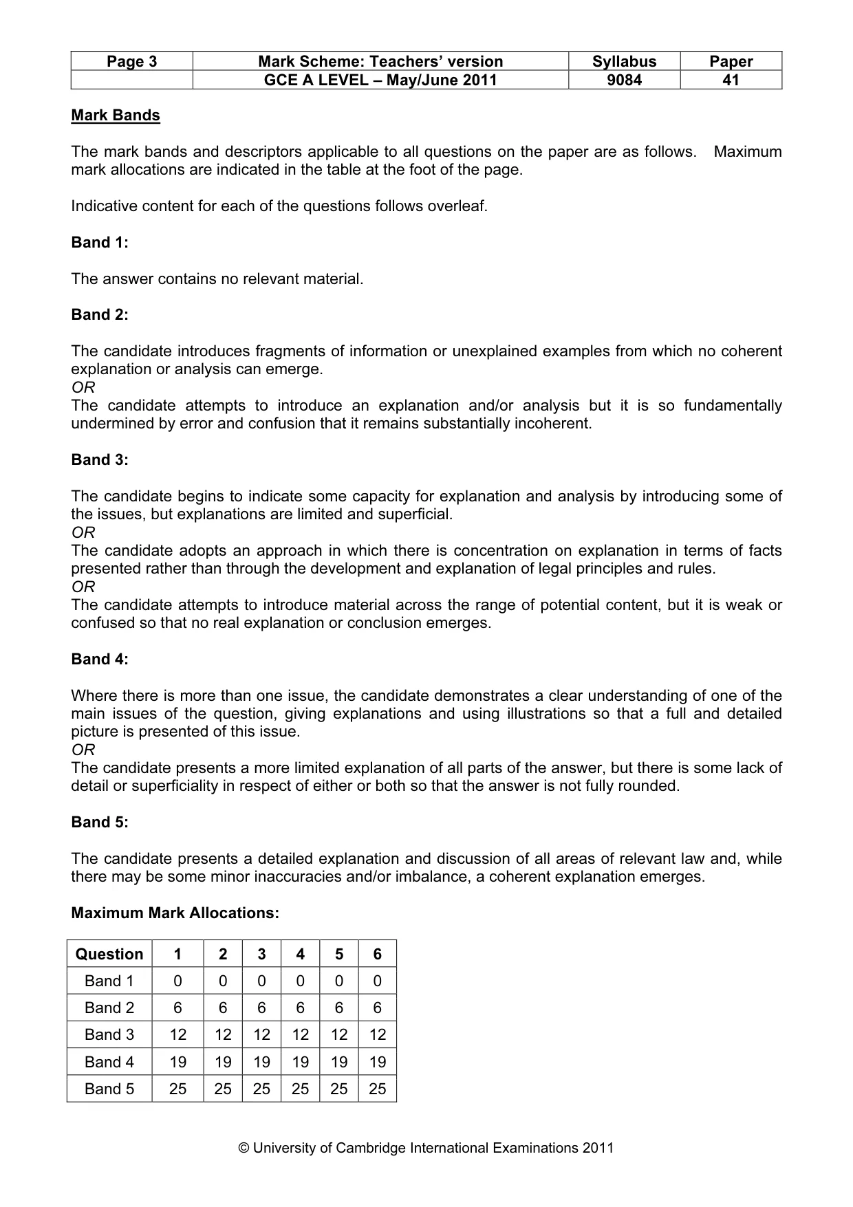Mark scheme, page 3 of 7