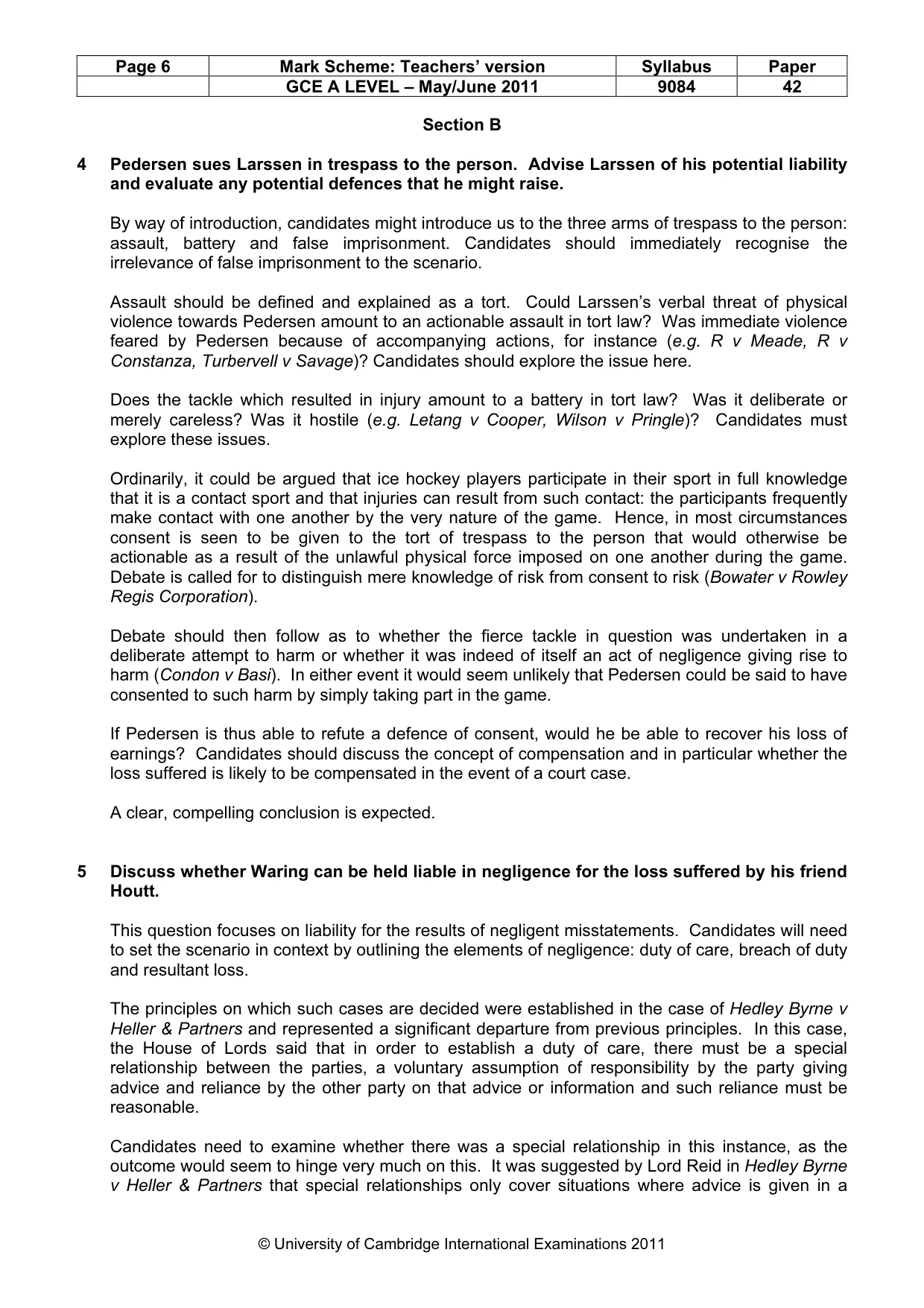 Mark scheme, page 6 of 7