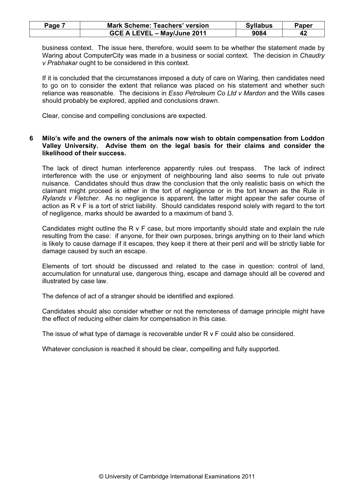 Mark scheme, page 7 of 7