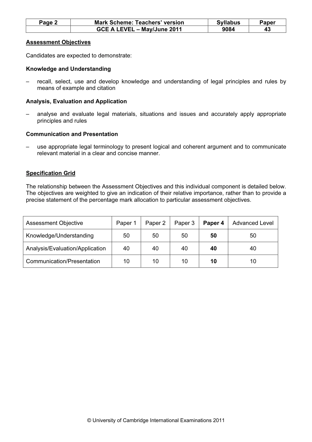 Mark scheme, page 2 of 7