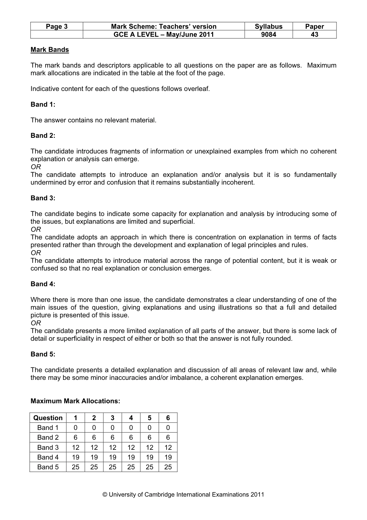 Mark scheme, page 3 of 7
