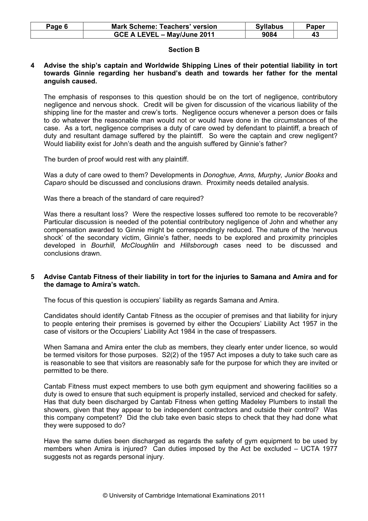 Mark scheme, page 6 of 7
