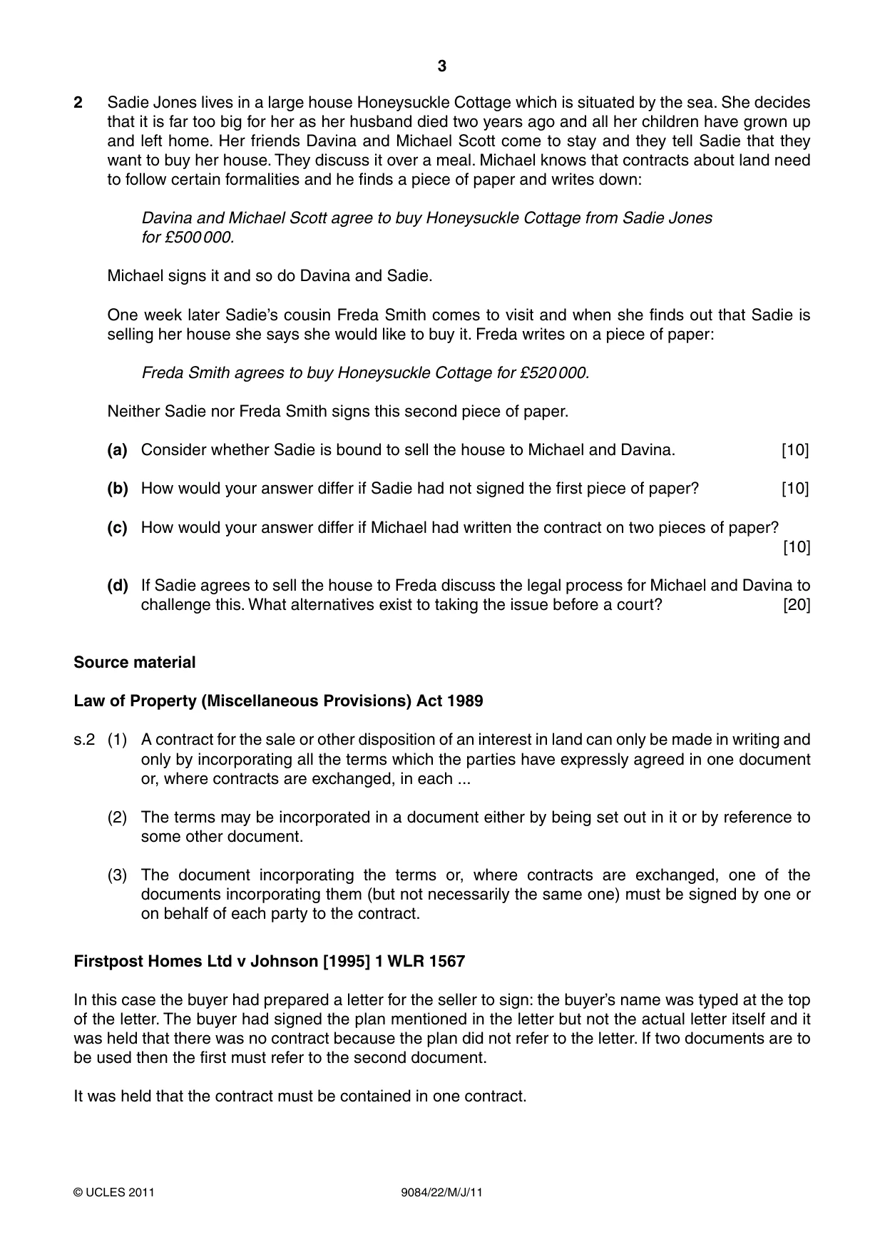 Cambridge A Level Law 9084 2011 May/June Paper 2 · Variant 2 question paper, page 3 of 4