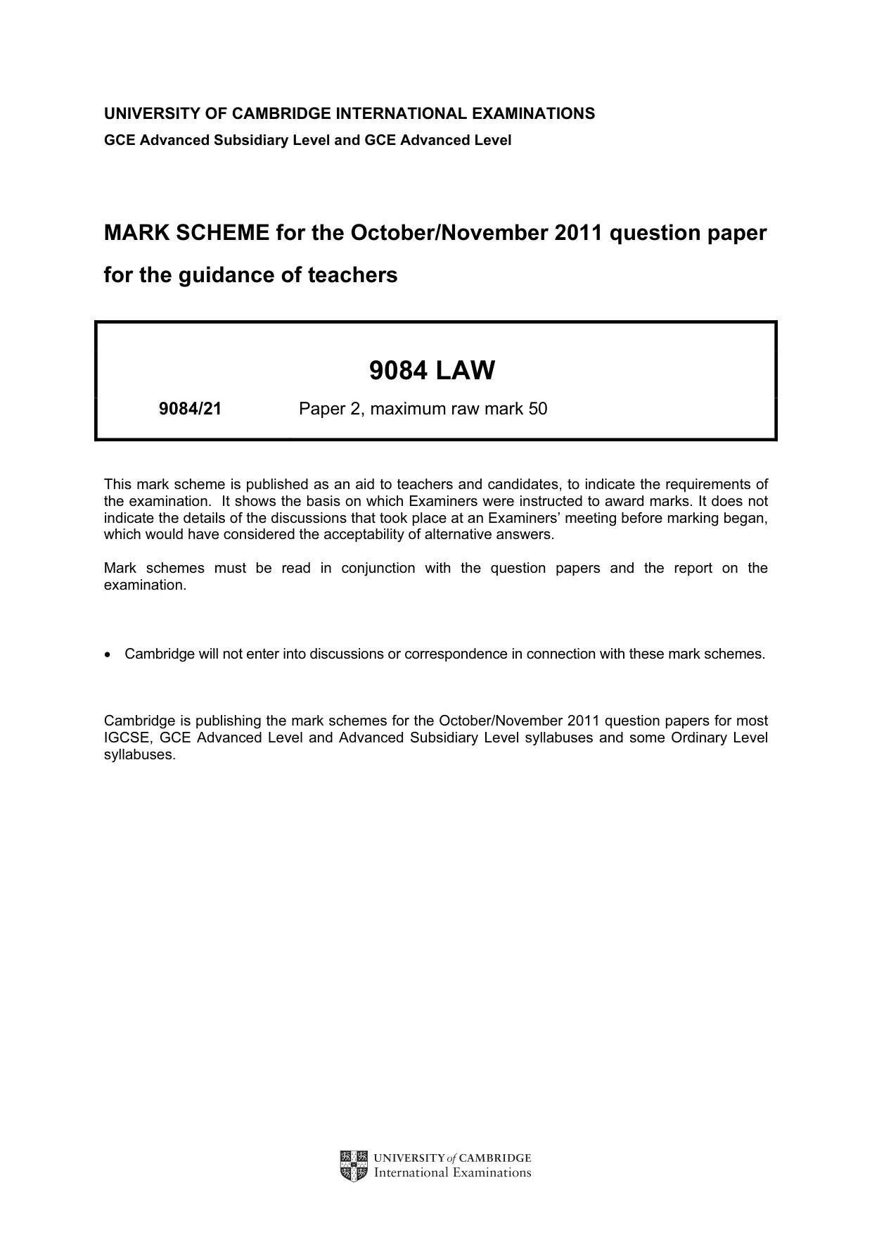 Mark scheme, page 1 of 3