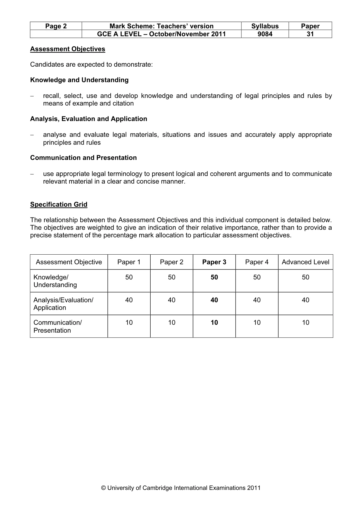 Mark scheme, page 2 of 7