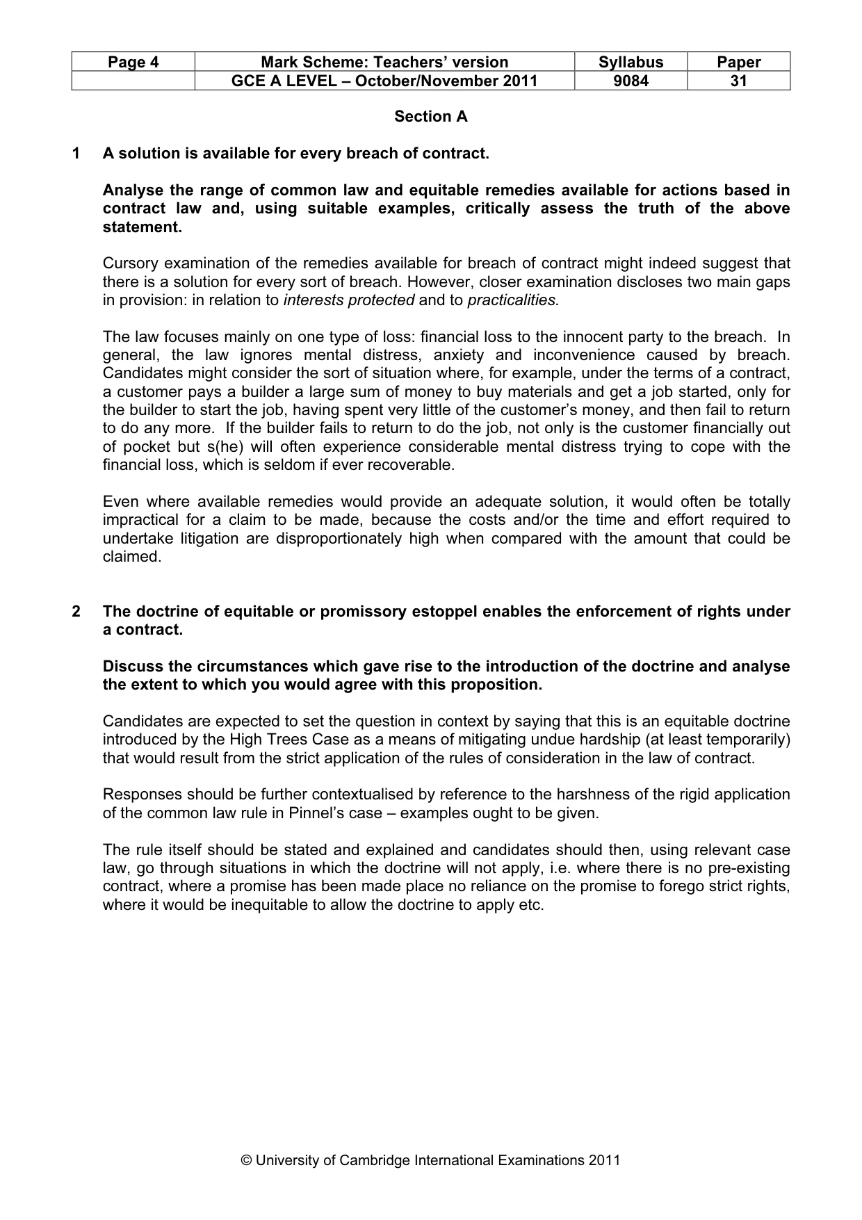 Mark scheme, page 4 of 7