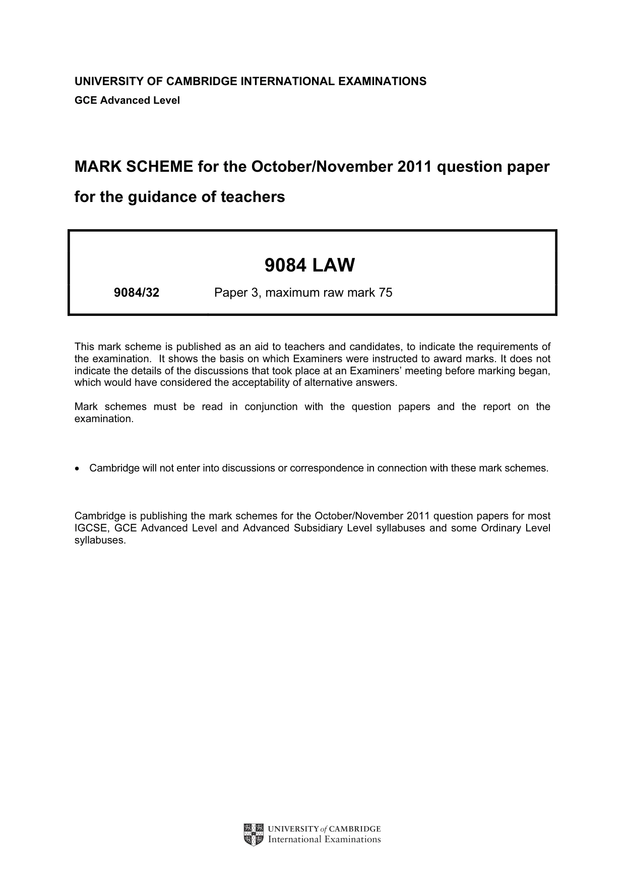 Mark scheme, page 1 of 8